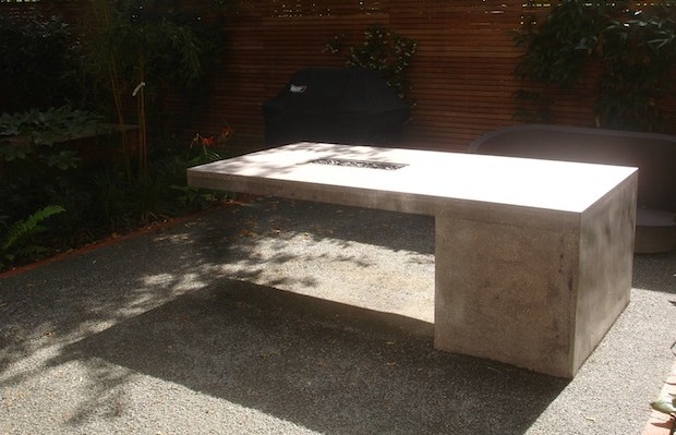 Unique concrete table monolith by Carol Whitehead garden designer and artist