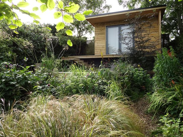 garden cabin designed for nature watching in east sussex for carol whitehead garden design