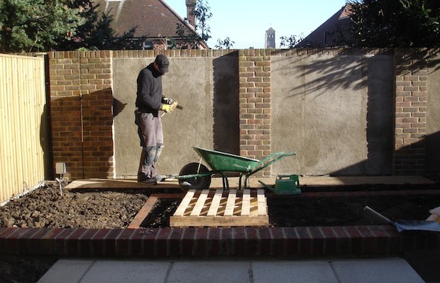 glen walker rendering wall for carol whitehead garden design