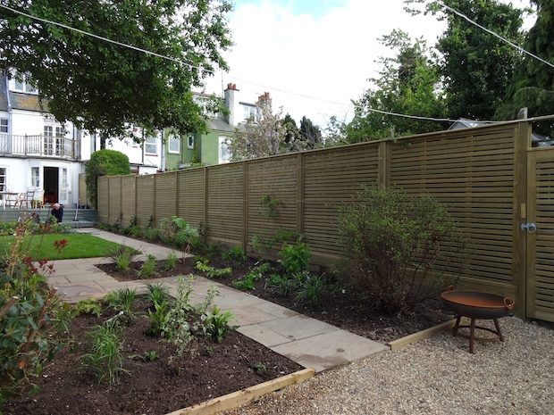 The completed garden path of client's seaside kitchen garden in Kent 